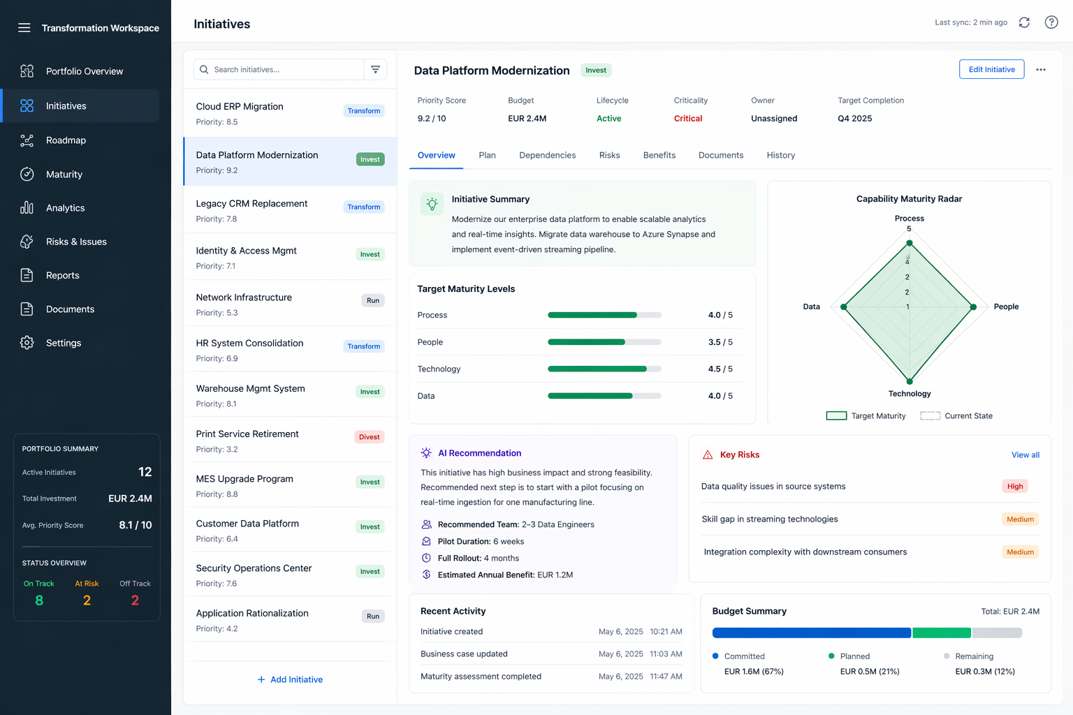 AI Decision Support Platform for Enterprise Operations